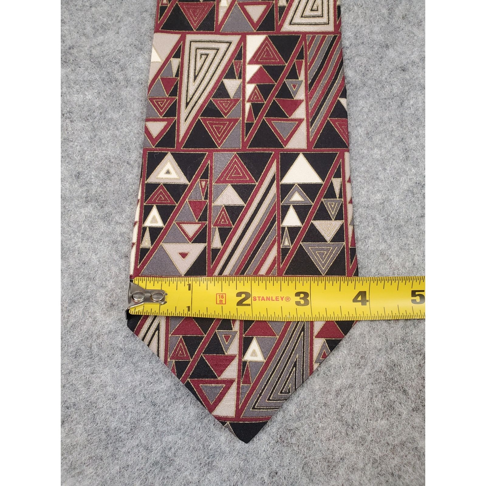 Courreges Vintage Courreges Homme Men's Silk Necktie Retro Geometric Size ONE SIZE - 7 Thumbnail