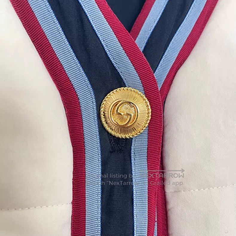 Gucci Gucci Beige contrast colour striped lock edge gold button Size S / US 4 / IT 40 - 5 Thumbnail
