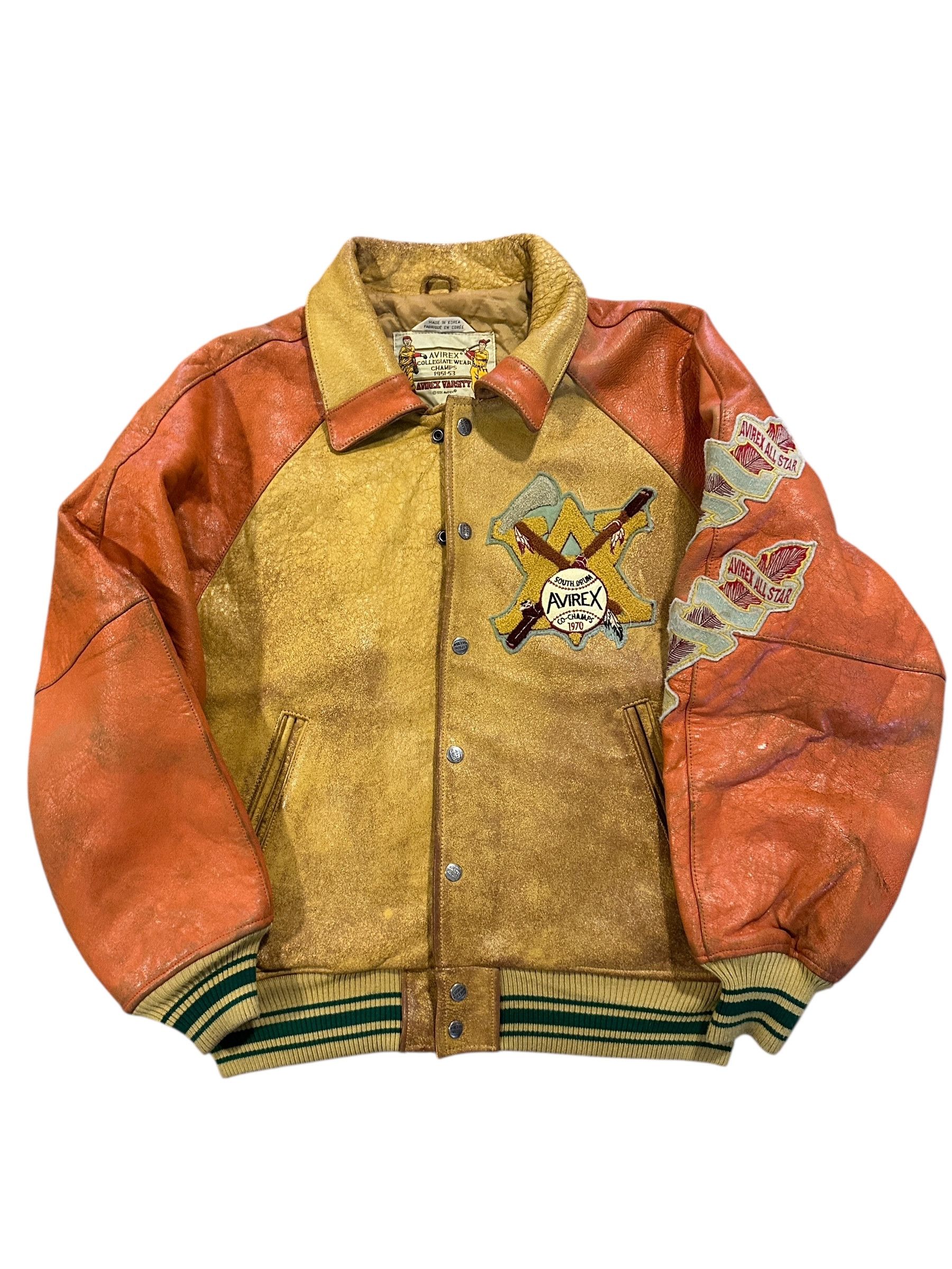 Avirex × Avirex Varsity Jacket Avirex Vintage Leather Jacket