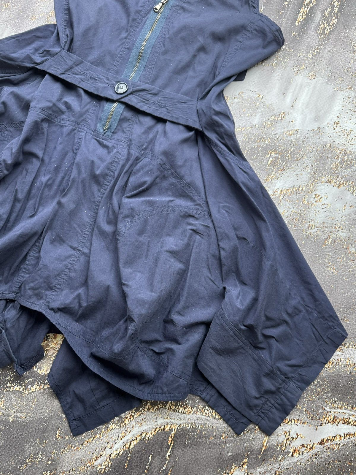 Japanese Brand × Vintage Vintage Gothic Zipped Super Flared Mini Dress Size L / US 10 / IT 46 - 3 Thumbnail
