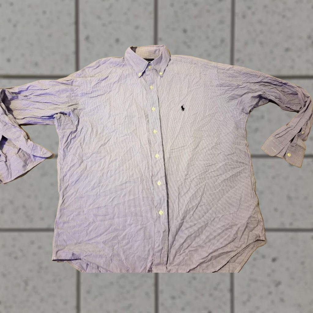 Polo Ralph Lauren Polo Ralph Lauren Shirt Mens M Medium Blue Button Cotton Classic Collared Button-Down Casual Long Sleeve All Seasons Size 40R - 1 Thumbnail
