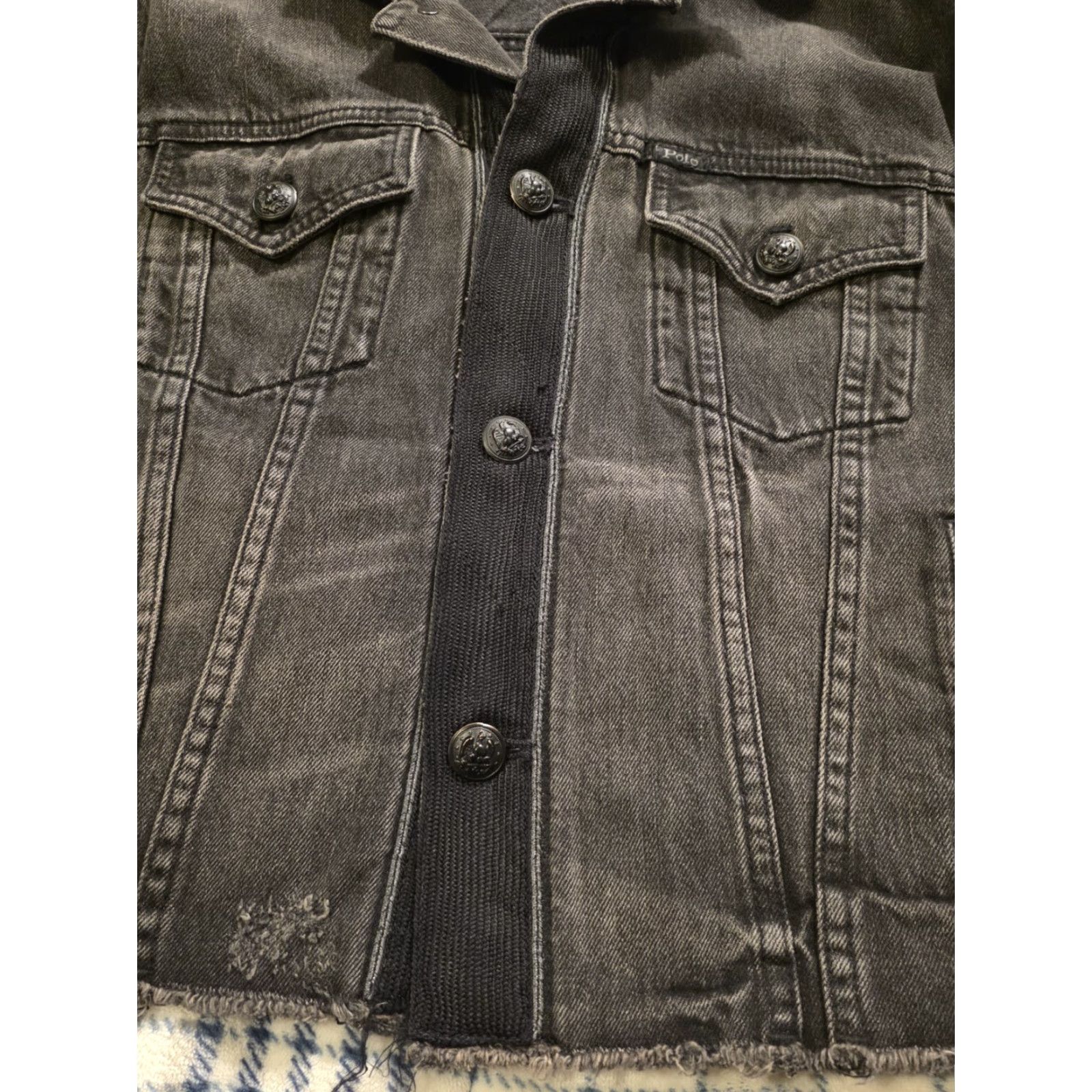 Polo Ralph Lauren Polo Ralph Lauren Women's Cropped Black Denim Military Style Jacket Size Medium Size M / US 6-8 / IT 42-44 - 3 Thumbnail