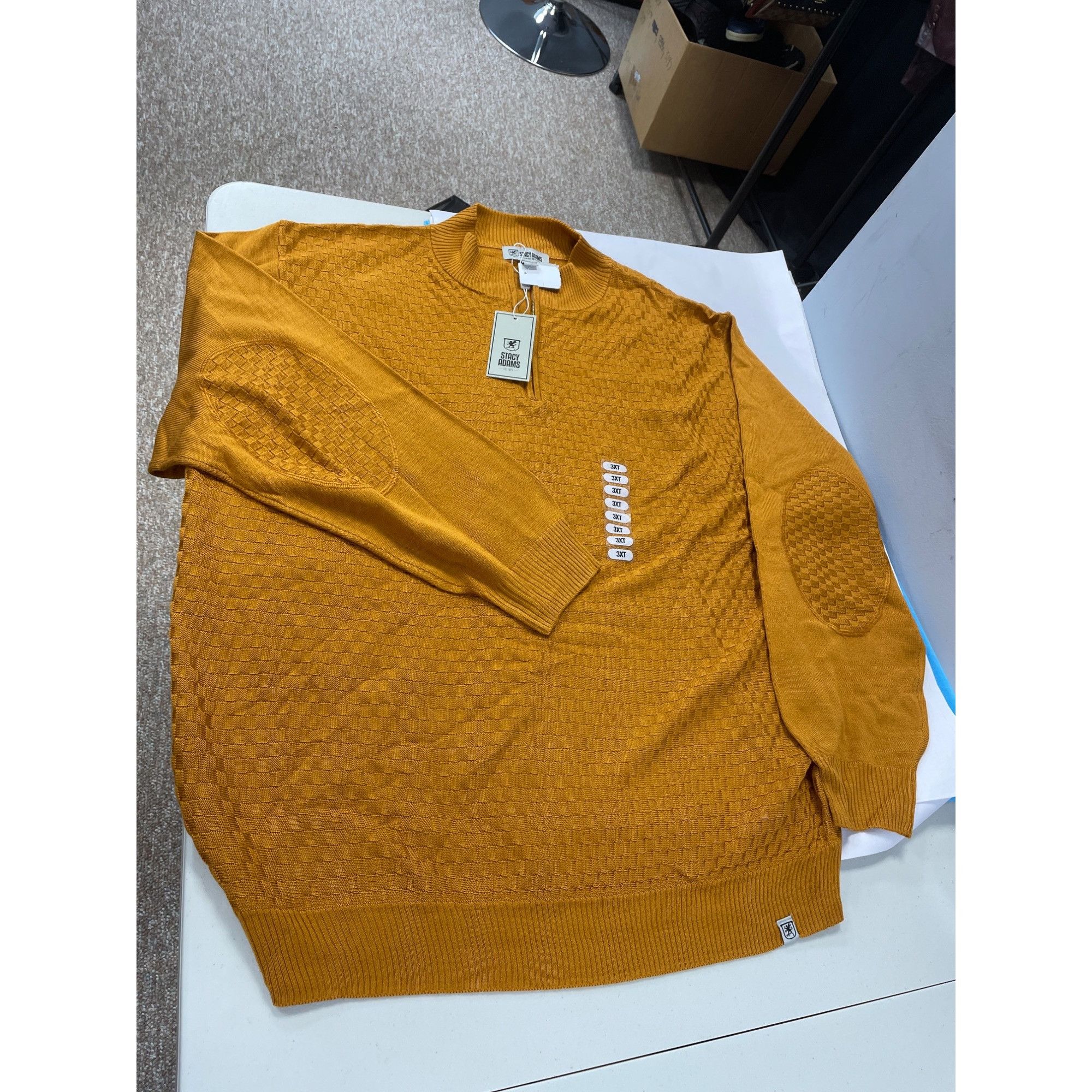 Stacy Adams Stacy Adams Mens Gold Rust Knit Casual Dress Sweater Size 3X Size US XXL / EU 58 / 5 - 1 Thumbnail