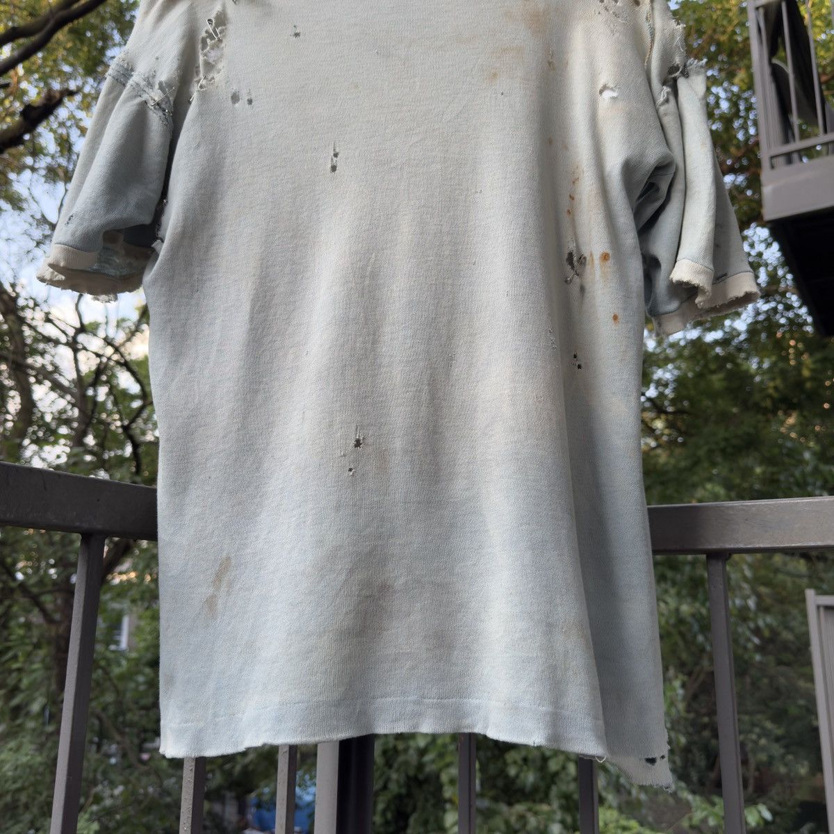 Vintage 40s Thrashed Distressed Safety Pin Pocket Tee ERD Grunge Size US L / EU 52-54 / 3 - 13 Thumbnail