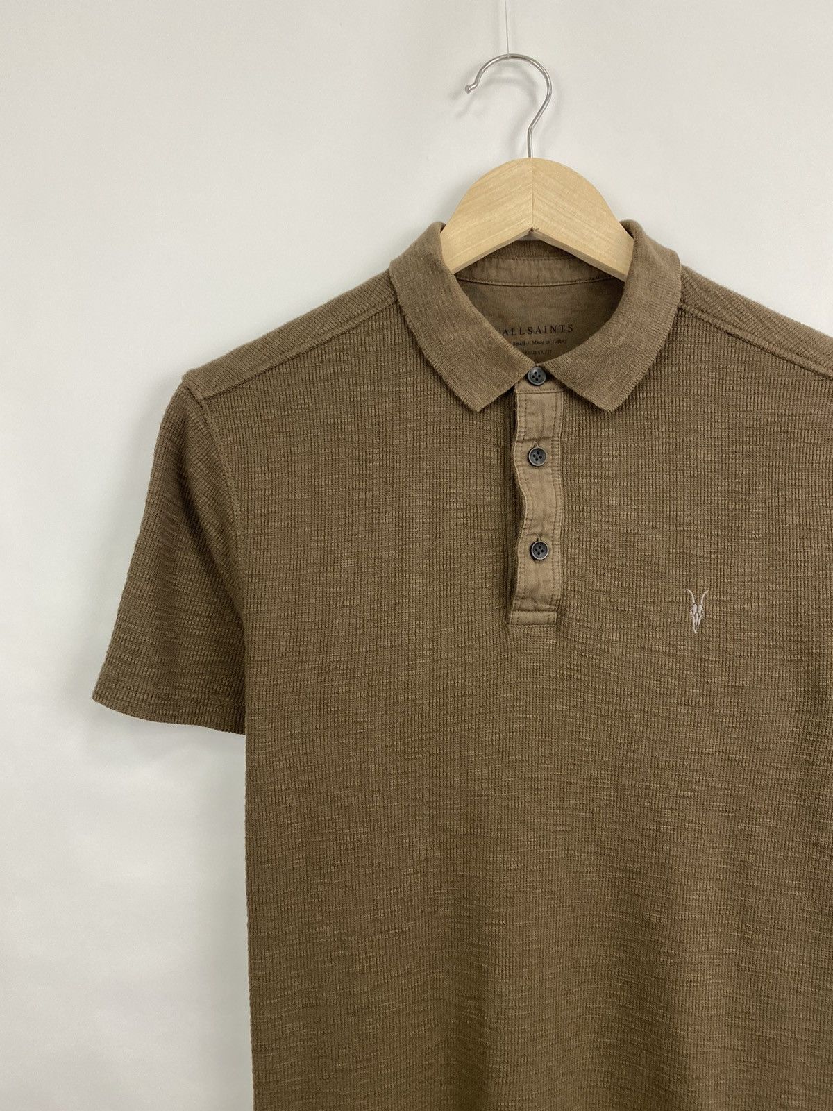 Allsaints 🇯🇵 Rare Allsaints Brown Japan Style Polo T-Shirt Retro Hype Size US S / EU 44-46 / 1 - 3 Thumbnail