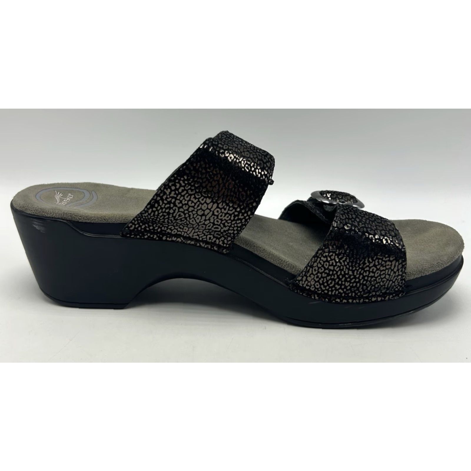 Dansko Dansko Sandals Womens 10.5 Sophie Two Strap Metallic Python Print Wedge Read Size US 11 / IT 41 - 3 Thumbnail