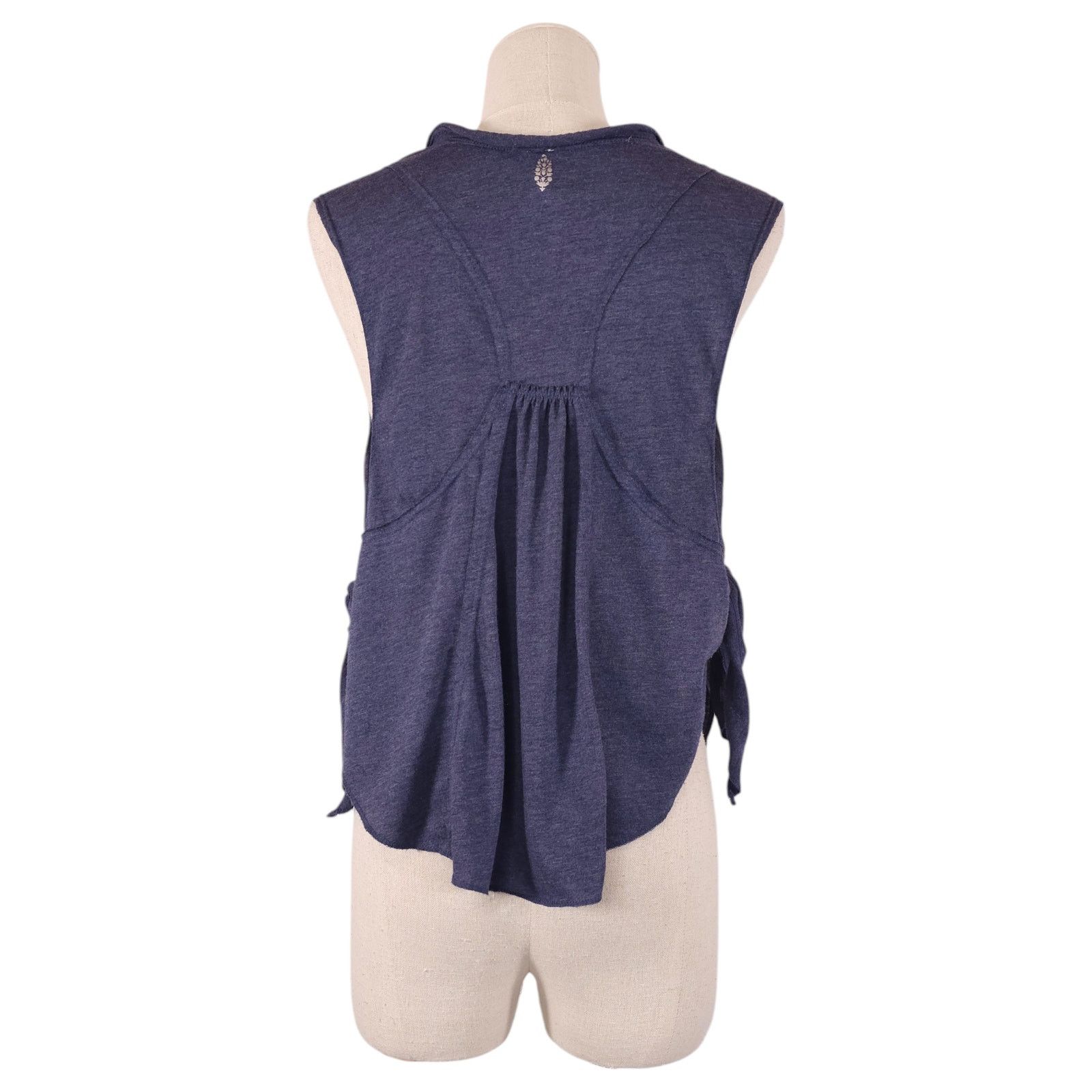 Free People FP Movement High Tide Cropped Side Tie Tank Top Navy Small Size S / US 4 / IT 40 - 2 Thumbnail