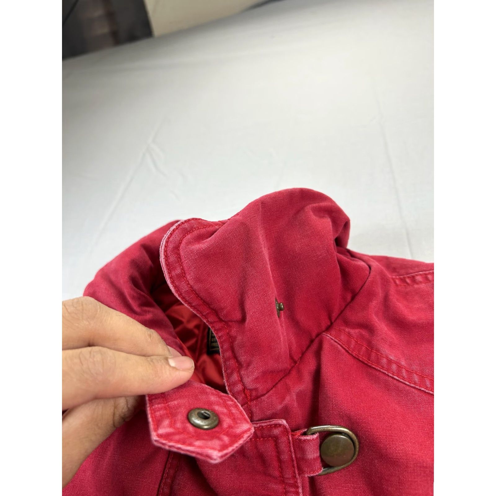 Eddie Bauer VINTAGE Eddie Bauer Coat Parka Women’s Medium Red Down Lined 90s Canvas Nylon Full Zip Pockets Collar Casual Travel Size M / US 6-8 / IT 42-44 - 6 Thumbnail