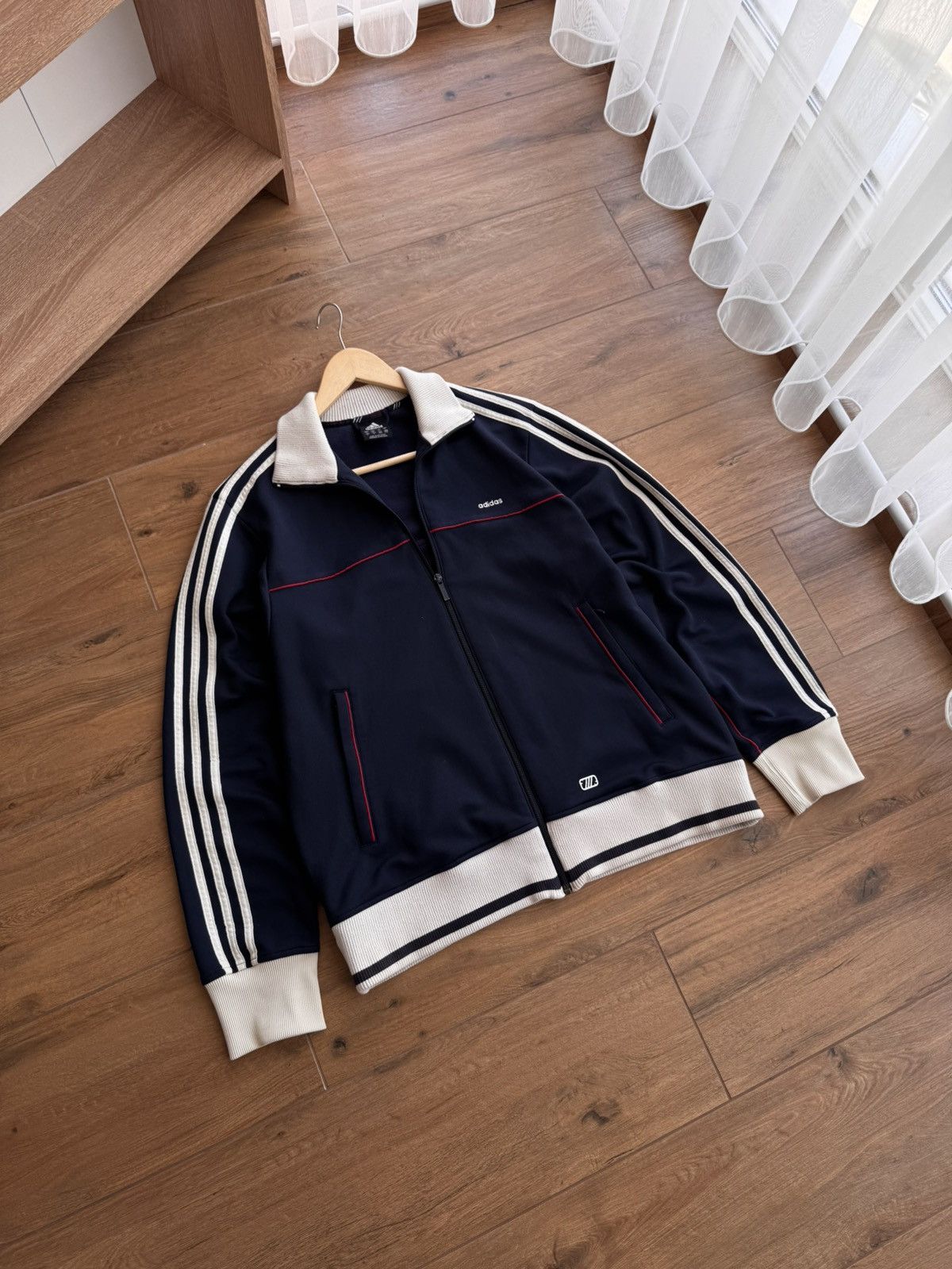 Adidas × Vintage Vintage Adidas Three Stripes Streetwear Japanese Zip Hoodie Size US L / EU 52-54 / 3 - 3 Thumbnail