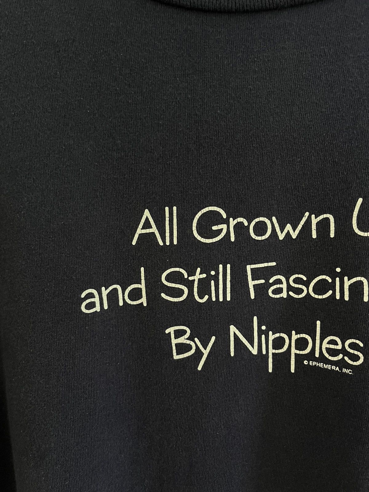 Delta RARE VINTAGE Y2K ADULT ”NIPPLES” FADED T-SHIRT Size US XXL / EU 58 / 5 - 4 Thumbnail