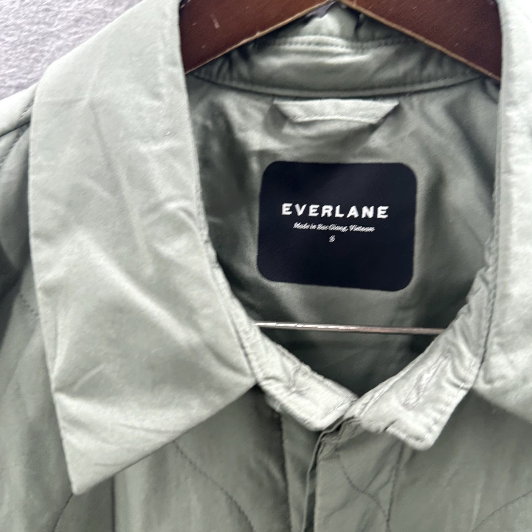 Everlane Everlane Mens Small Green Quilted Jacket Cotton Utility Casual Front Button Size US S / EU 44-46 / 1 - 7 Thumbnail