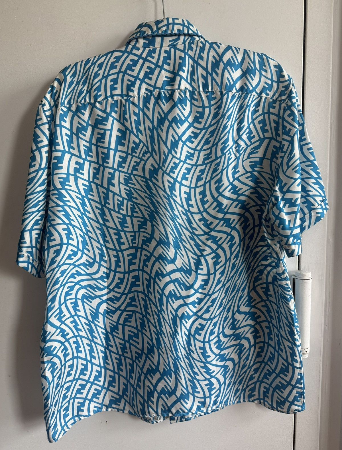 Fendi Fendi FF vertigo blue/white button up silk shirt Size US M / EU 48-50 / 2 - 2 Thumbnail