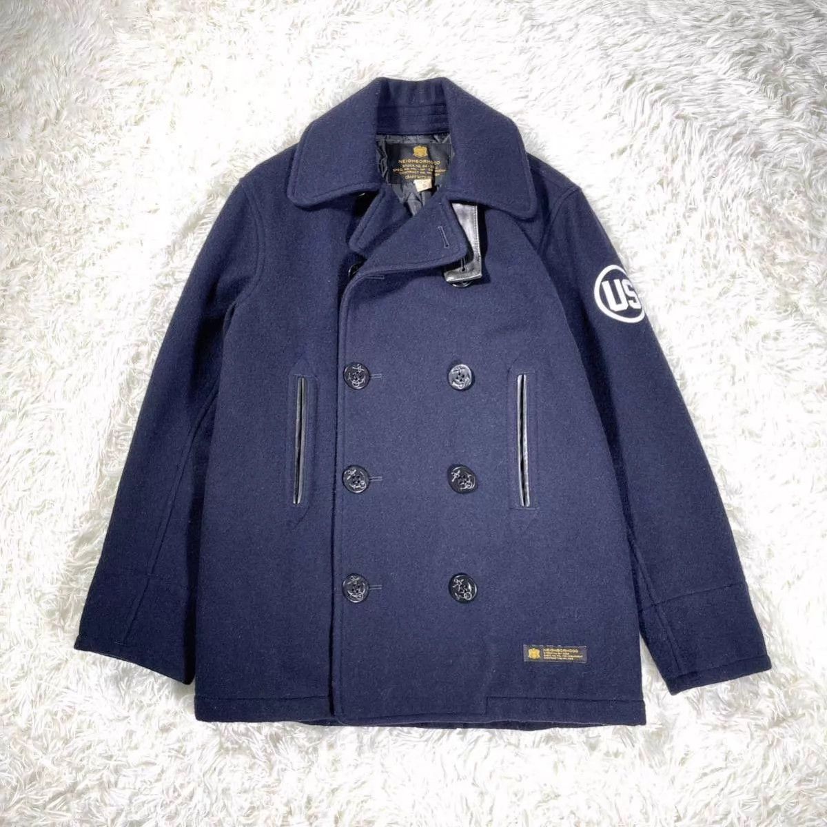 Neighborhood NEIGHBORHOOD Navy Wool Coat S Leather Panel Size US S / EU 44-46 / 1 - 1 Thumbnail