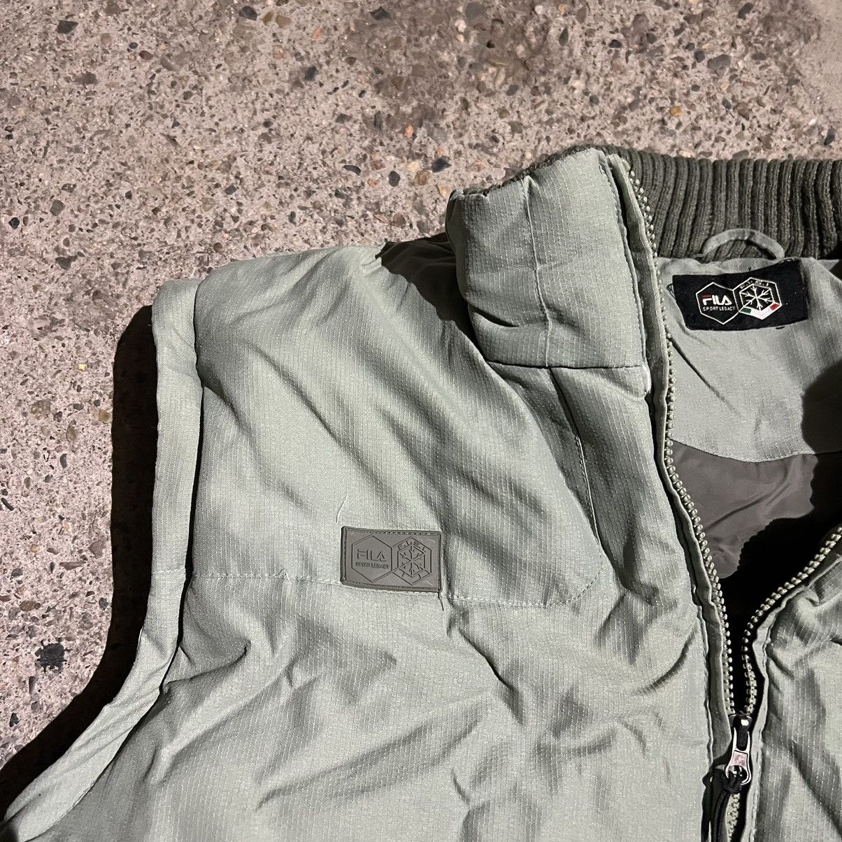 Gap × Vintage Olive Green Puffer Fila Vest Goose Down Size US L / EU 52-54 / 3 - 5 Thumbnail