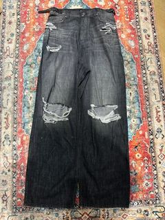 Balenciaga Destroyed Denim | Grailed