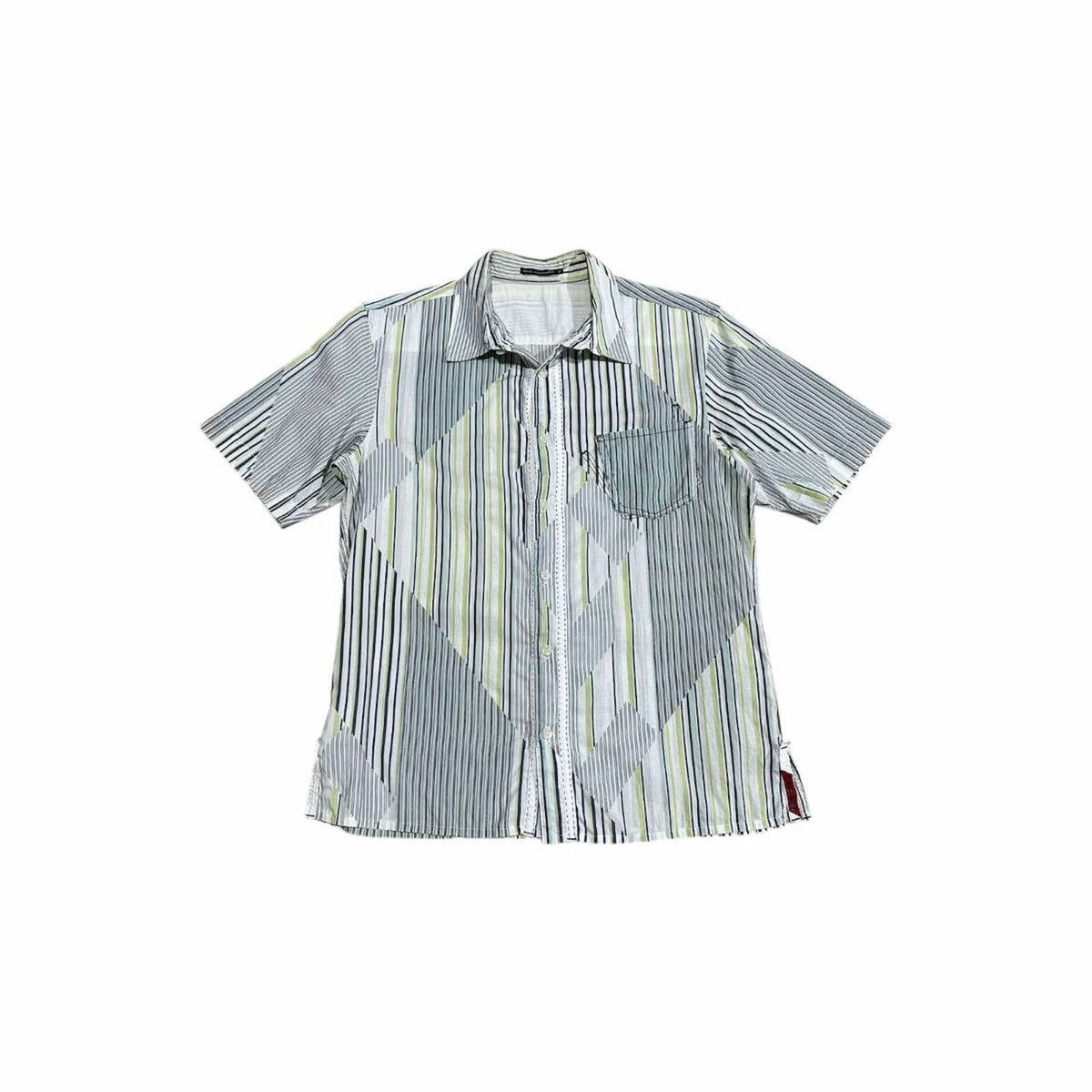 If Six Was Nine × Japanese Brand × Marithe + Francois Girbaud 🔥Sixk Y2K Martha Francois Girbaud Striped Shirt Size US M / EU 48-50 / 2 - 1 Thumbnail