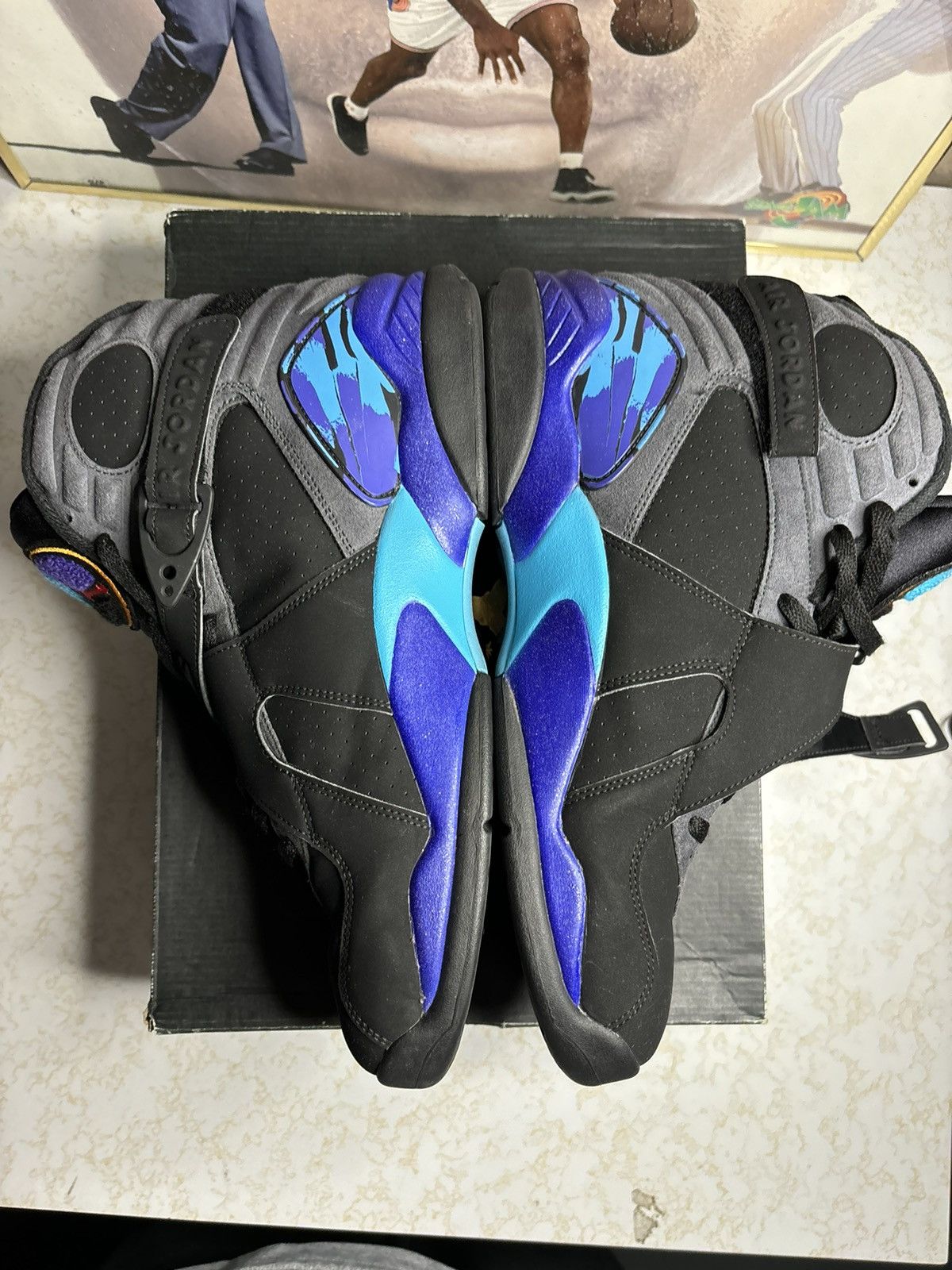 Jordan Brand Air Jordan 8 Retro 2015 Aqua 2015 Size US 12 / EU 45 - 3 Thumbnail