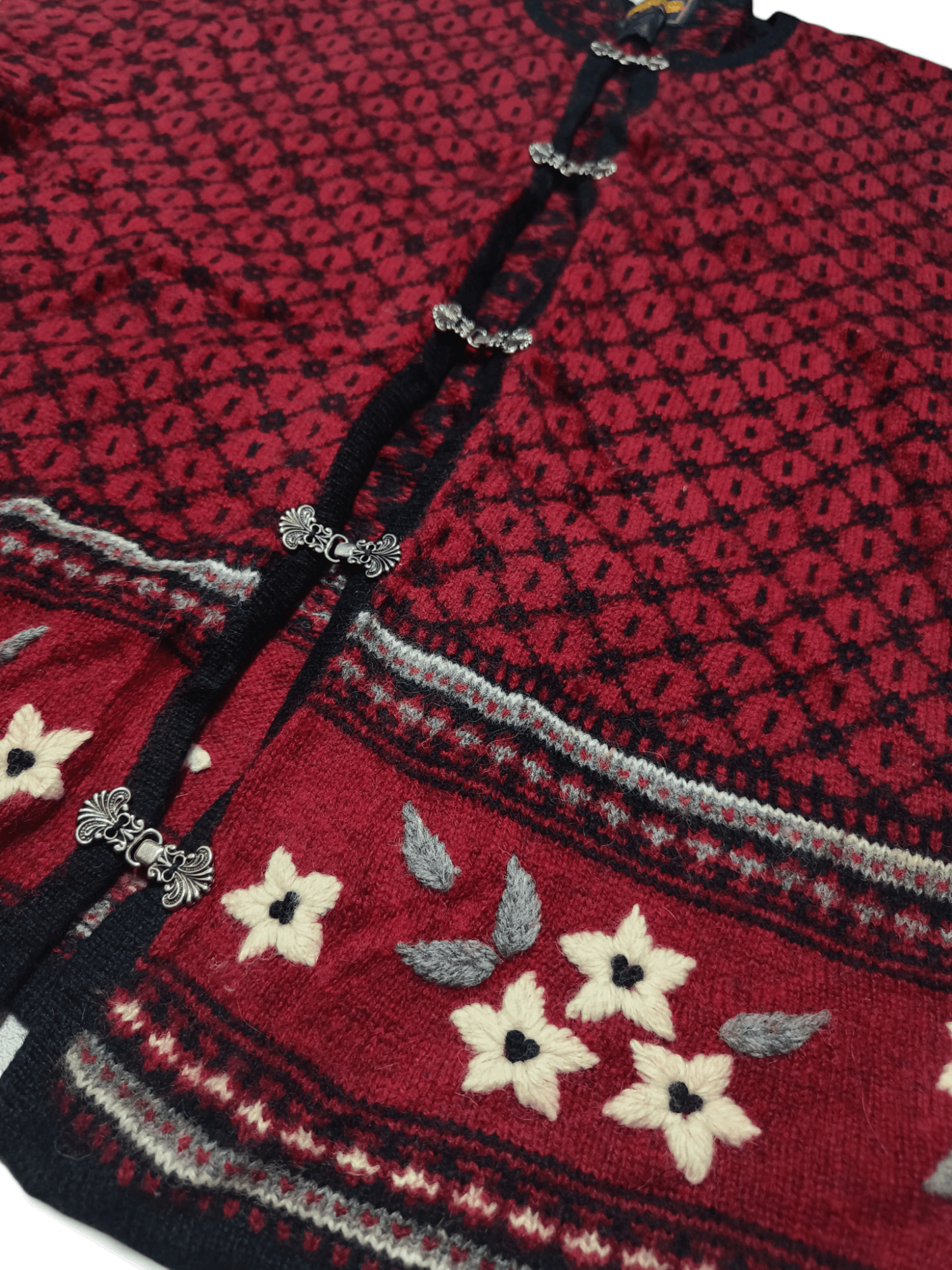 Woolrich Woolen Mills Vintage WOOLRICH Women's Floral Motifs Knit Wool Sweater Size XL / US 12-14 / IT 48-50 - 3 Thumbnail