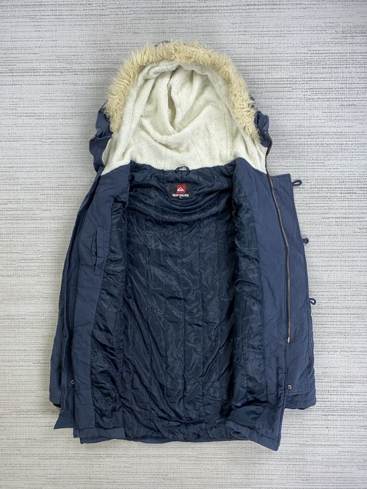 Japanese Brand × Quiksilver × Vintage Vintage Quiksilver Faux Fur Hoodie Parka Jacket Size US M / EU 48-50 / 2 - 7 Thumbnail