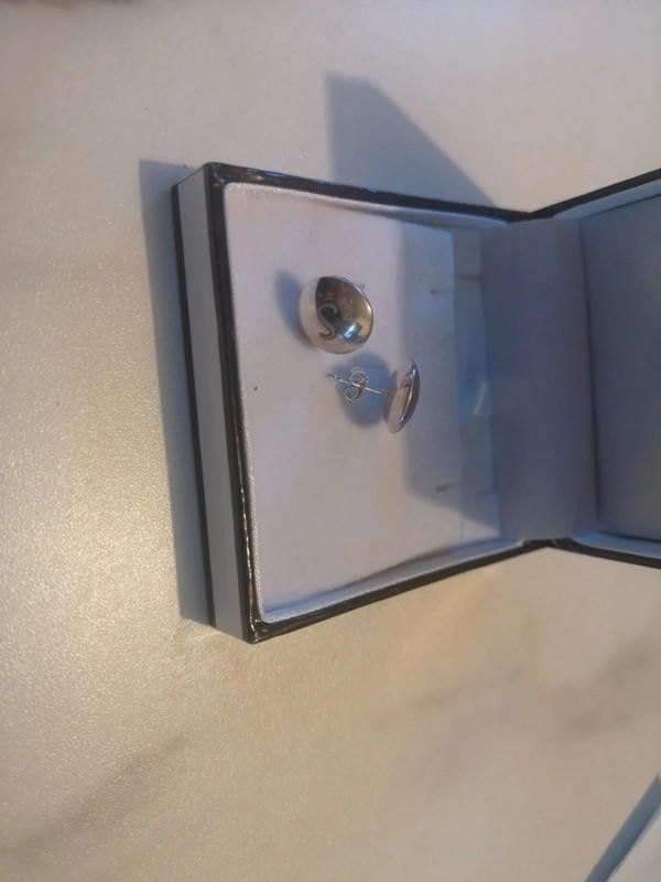 Designer KeepSafe silver earring with letter S Size ONE SIZE - 4 Thumbnail