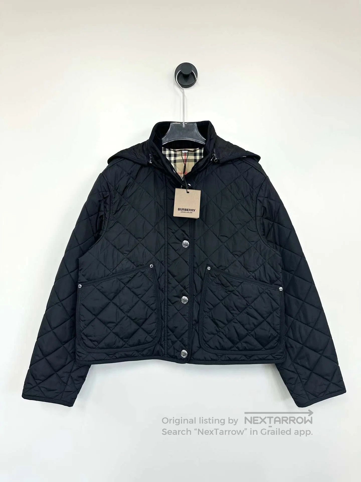 Burberry Burberry Black Diamond Quilted Hooded Jacket| Size S / US 4 / IT 40 - 1 Thumbnail