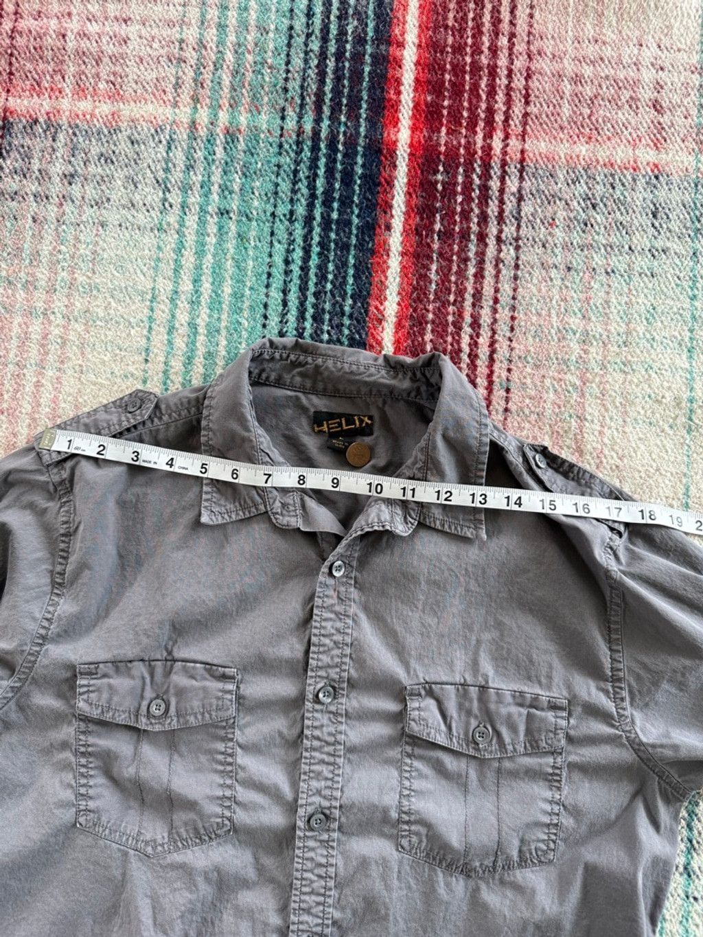 Helix Vintage Helix Gray Long Sleeve Casual Button Down Shirt L Size US L / EU 52-54 / 3 - 7 Thumbnail