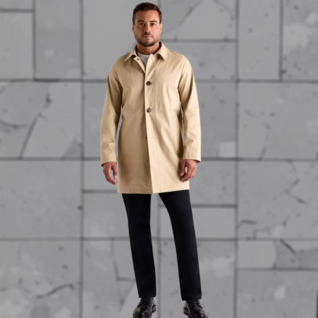 Quince Quince Jacket XL Beige Comfort Stretch Trench Coat Mens Regular Coat Size US XL / EU 56 / 4 - 1 Thumbnail