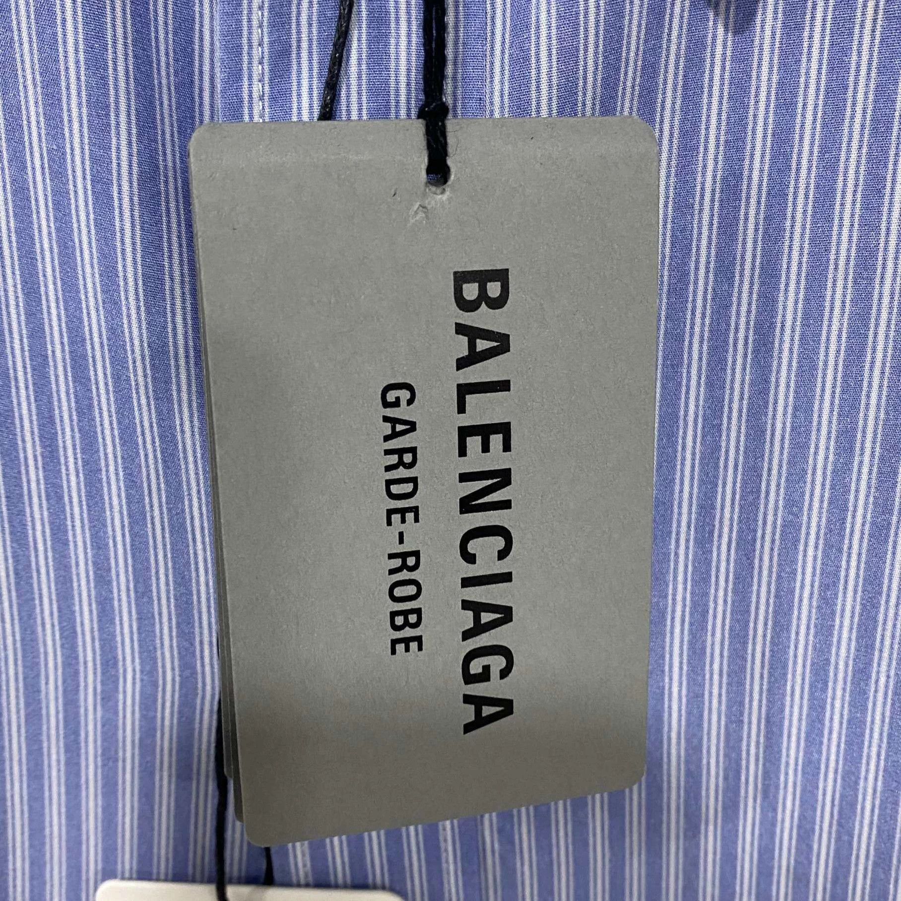 Balenciaga Balenciaga blue and white stripe shirt S Size US S / EU 44-46 / 1 - 6 Thumbnail