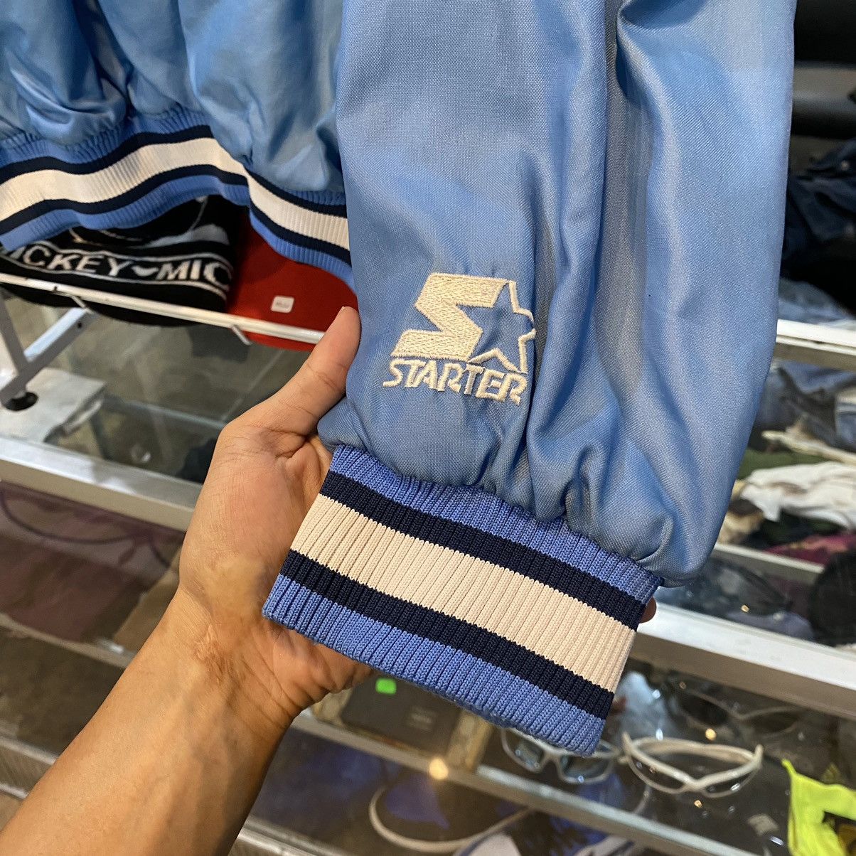 Starter × Vintage Vintage North Carolina Tarheels Starter Windbreaker Distress Size US L / EU 52-54 / 3 - 12 Thumbnail