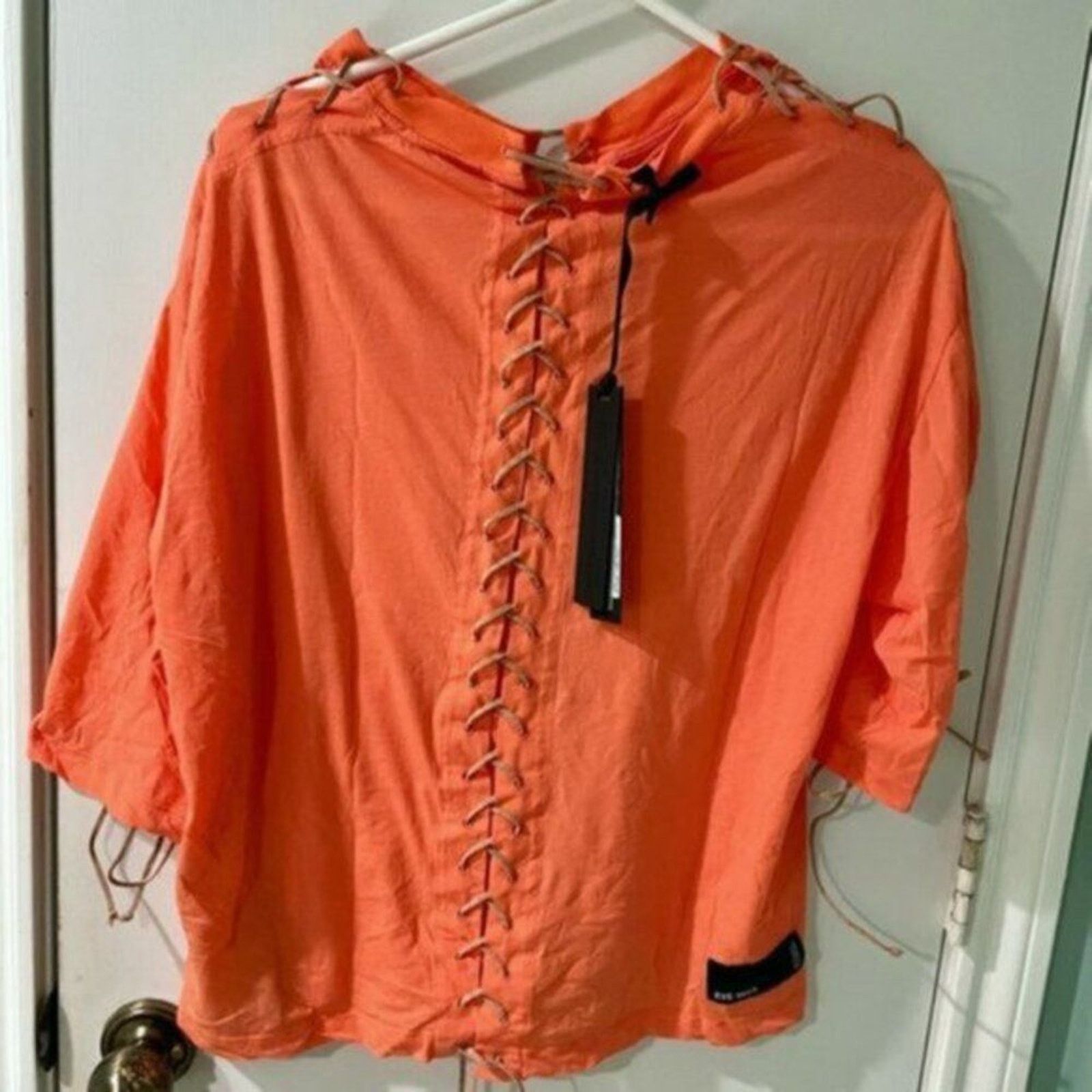 Unravel Project Unravel Project lace up shirt orange L Size L / US 10 / IT 46 - 6 Thumbnail