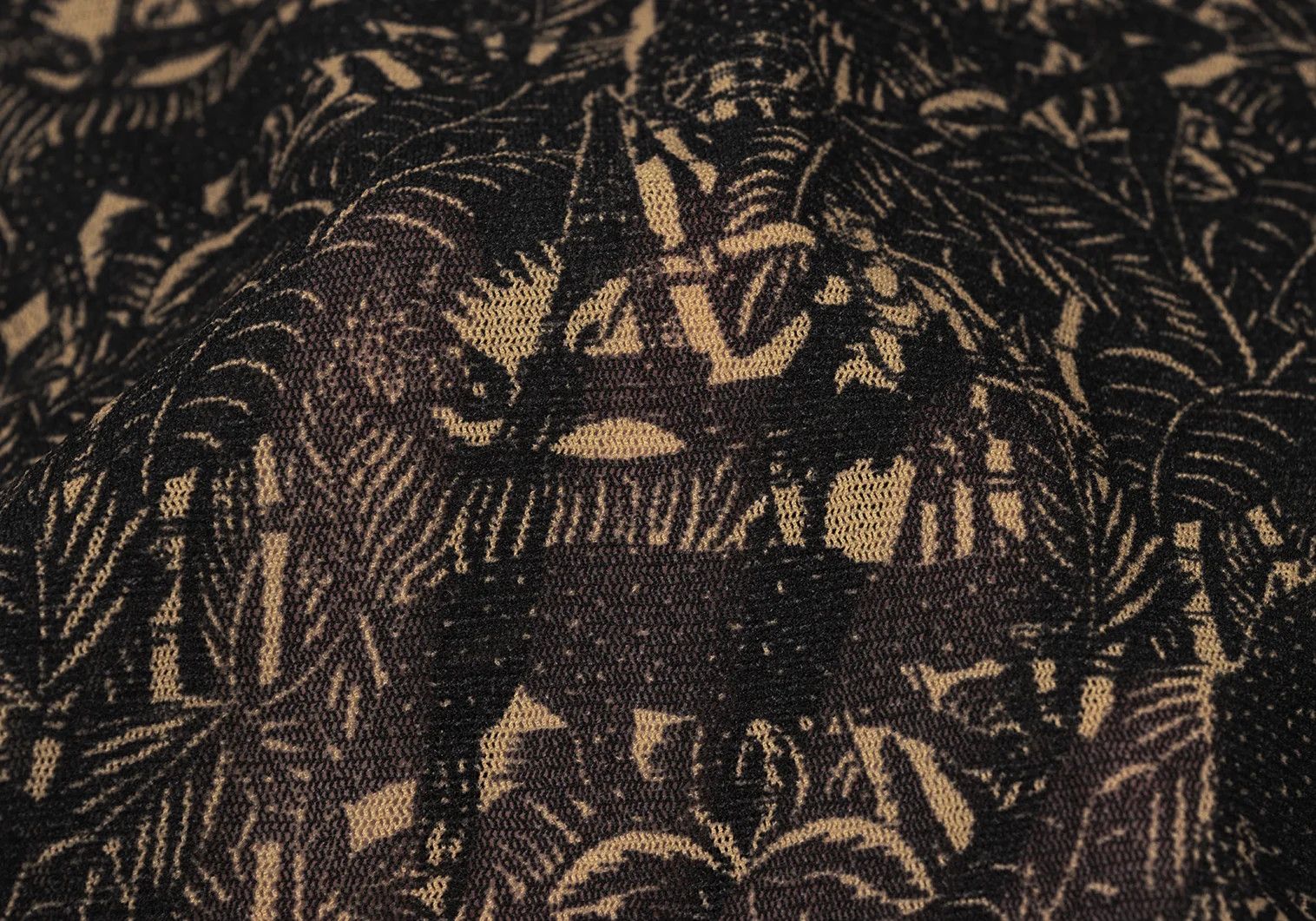 Jean Paul Gaultier Jungle Print Power Net Cut Sew Top in Black Brown Size M Size US M / EU 48-50 / 2 - 10 Thumbnail