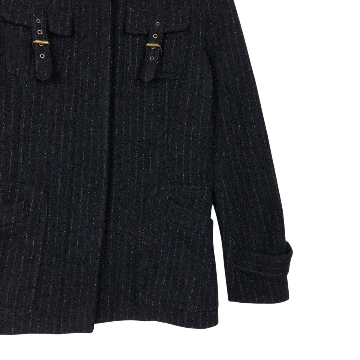 Japanese Brand 🔥VINTAGE BIKER JACKET STRIPED HICKORY MATIERES ISSEY MIYAKE Size US S / EU 44-46 / 1 - 7 Thumbnail