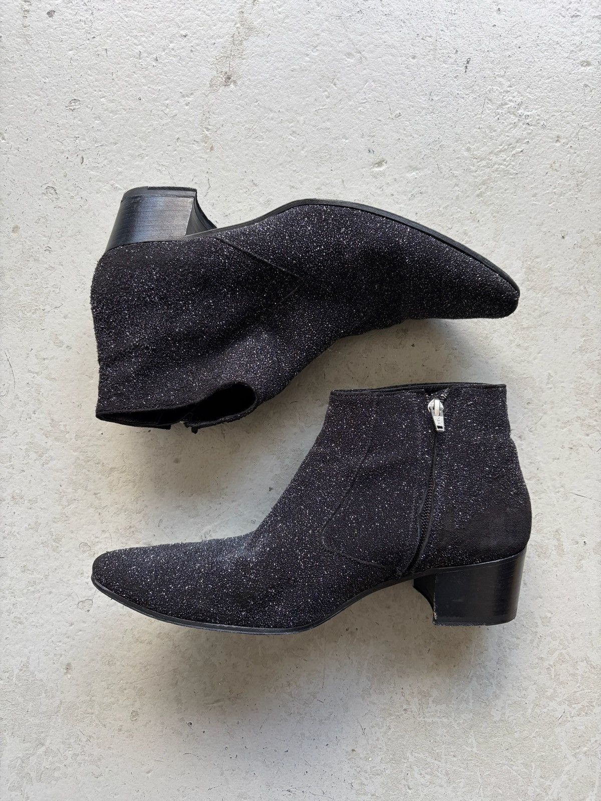 Saint Laurent Paris Saint Laurent Paris AW13 Black Glitter Ankle Boots Size US 9.5 / EU 42-43 - 2 Thumbnail