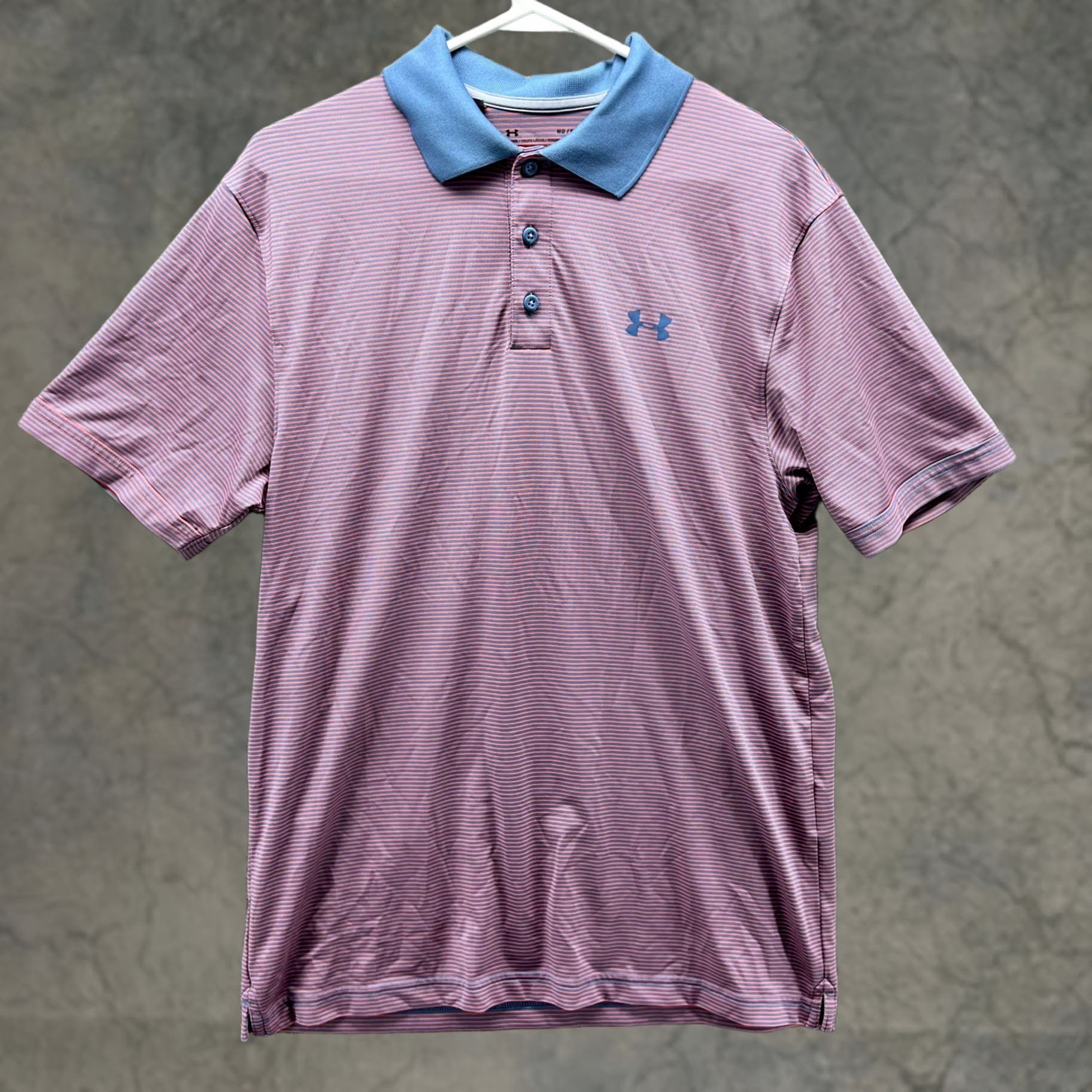 Under Armour Under Armour Polo Shirt Mens M Blue Stripe HeatGear Loose Fit Golf 1323444 Size US M / EU 48-50 / 2 - 1 Thumbnail