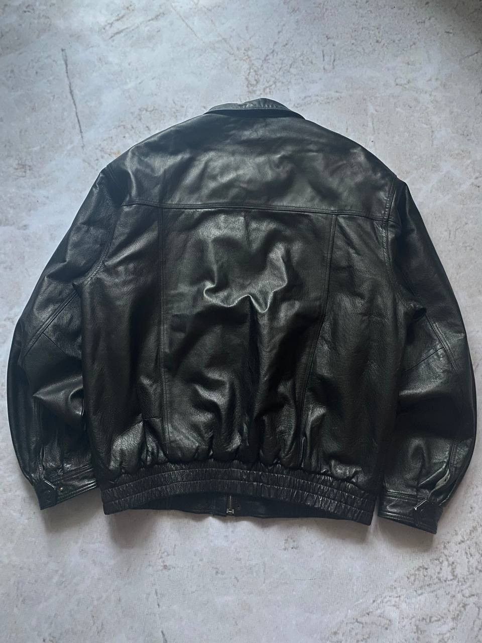 Genuine Leather × Vintage Vintage Leather Bomber Jacket Moto Y2K Schott Style Size US XL / EU 56 / 4 - 2 Thumbnail