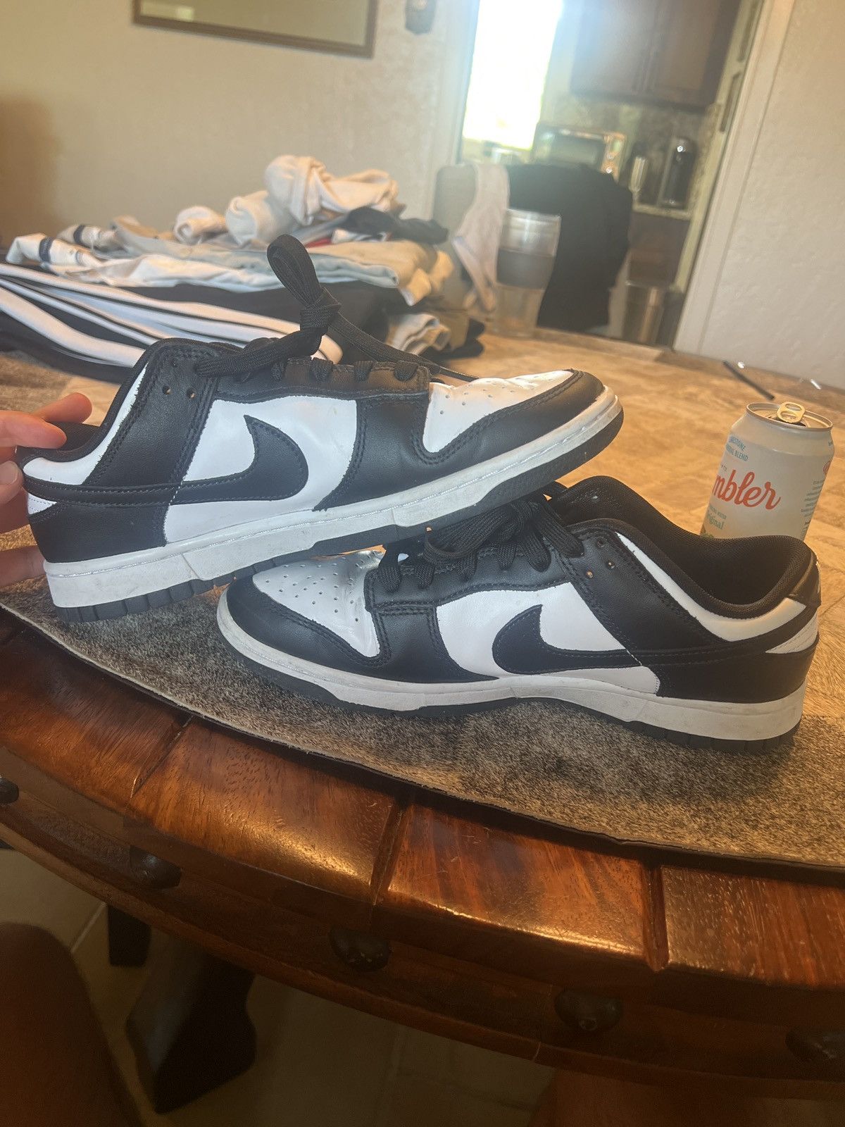Nike Nike Dunk Low White/White/Black Size US 10 / EU 43 - 7 Thumbnail