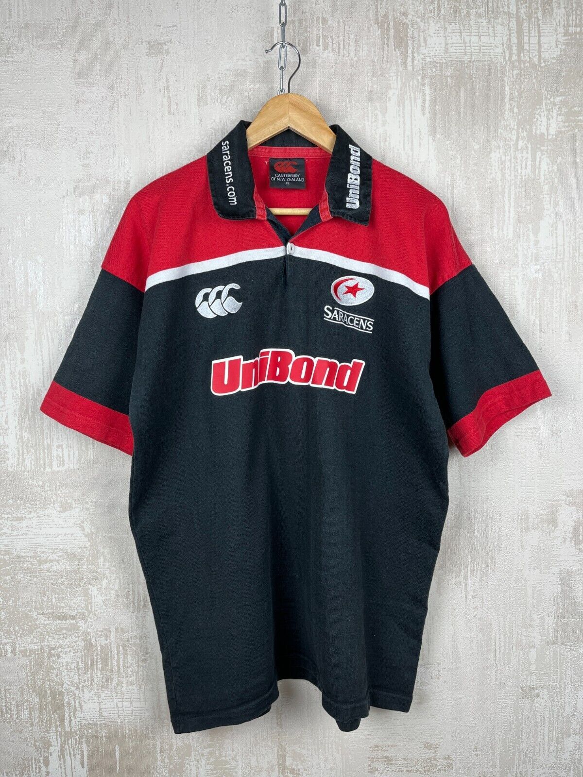 Canterbury of New Zealand Saracens Canterbury Unibond 2001/02 Home Union Rugby Jersey Size US XL / EU 56 / 4 - 3 Thumbnail