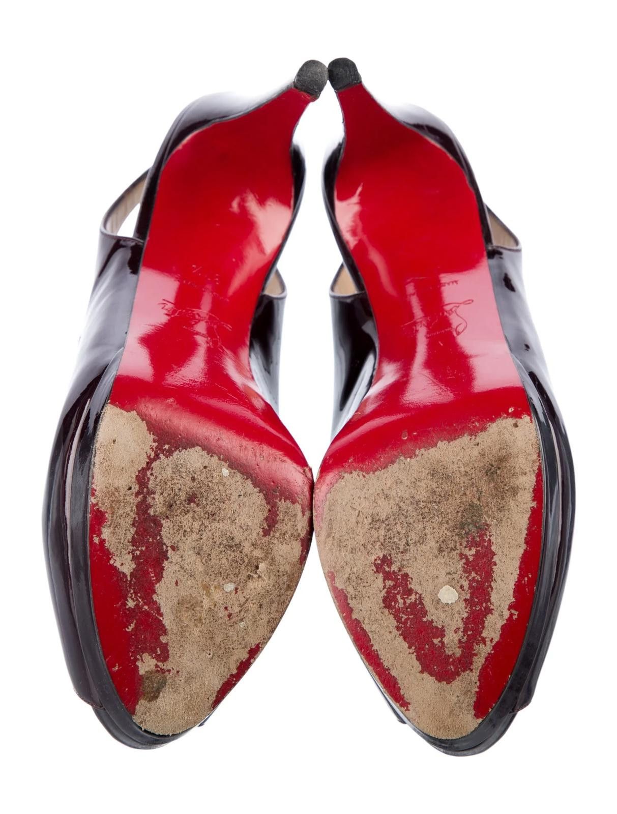 Christian Louboutin Christian Louboutin Patent Leather Slingback Pumps US6.5 Size US 6.5 / IT 36.5 - 5 Thumbnail