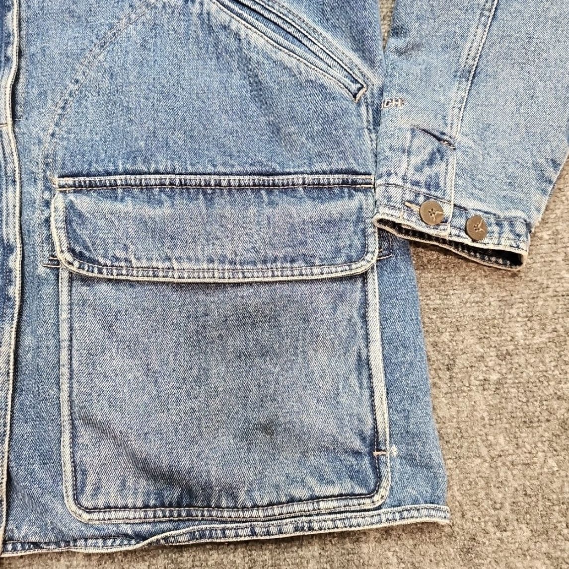 Vintage VINTAGE Woolrich Denim Barn Jacket Chore Coat Women XL Blanket Lined Leather Collar Jacket Blue 1990s Womens Size XL / US 12-14 / IT 48-50 - 3 Thumbnail