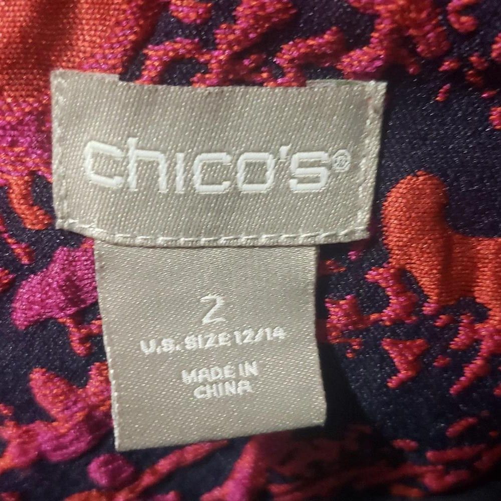 Chicos CT819 Chico's Tapestry Mid-thigh Fuchsia & Black Blazer Size XL / US 12-14 / IT 48-50 - 12 Thumbnail