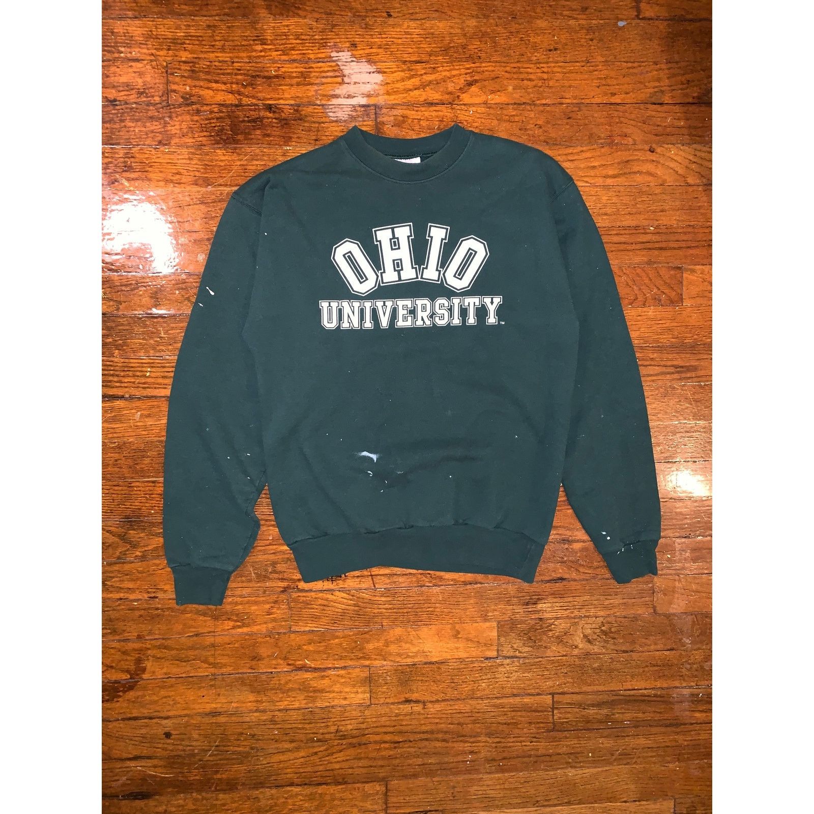 Hanes × NCAA × Vintage Ohio University Sweatshirt Green Small College Crewneck Size US S / EU 44-46 / 1 - 2 Thumbnail