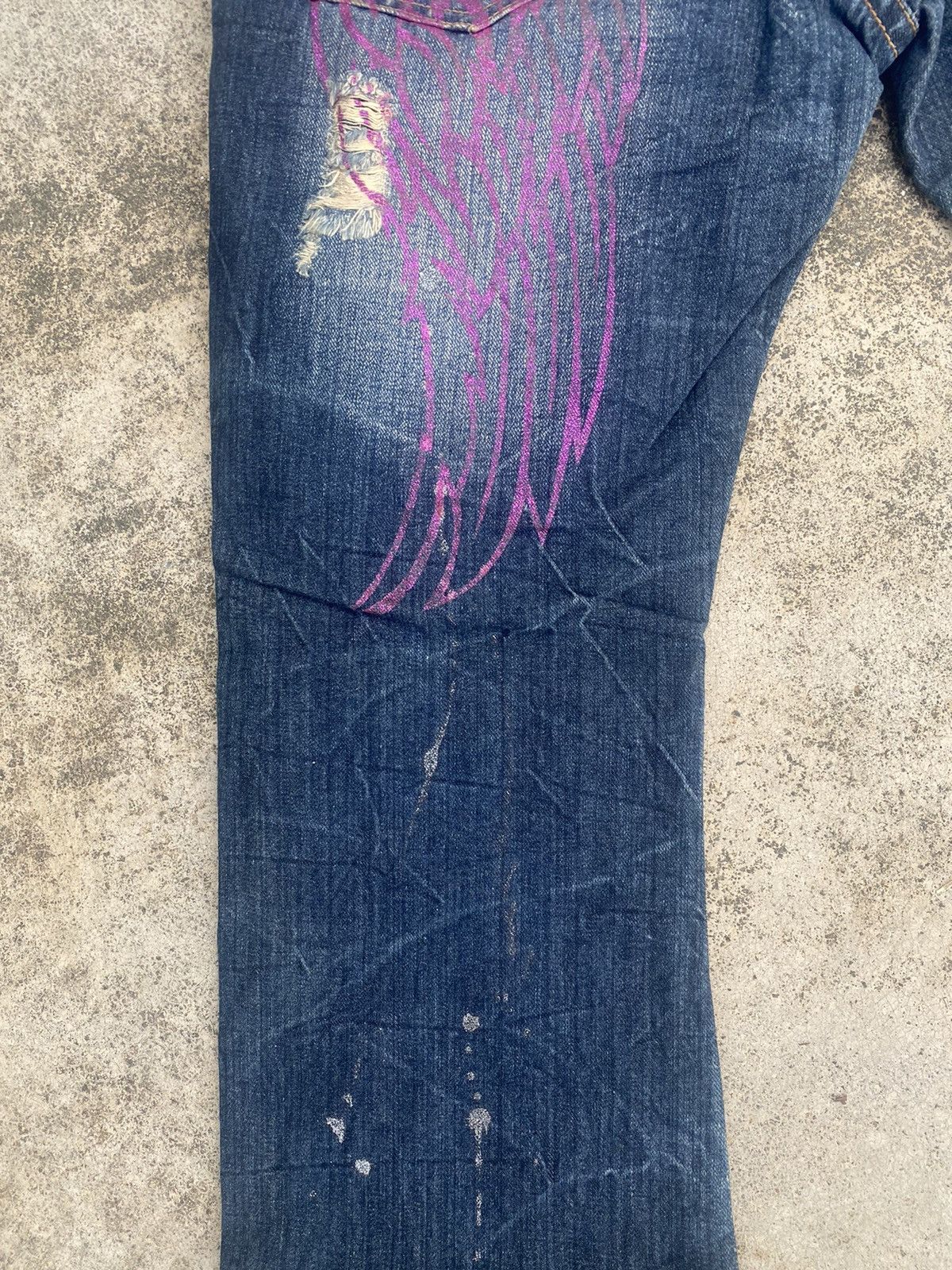 Hysteric Glamour × If Six Was Nine × Japanese Brand Flare Jeans Legend Of Glamour Distressd Splash Wax Size US 32 / EU 48 - 19 Thumbnail