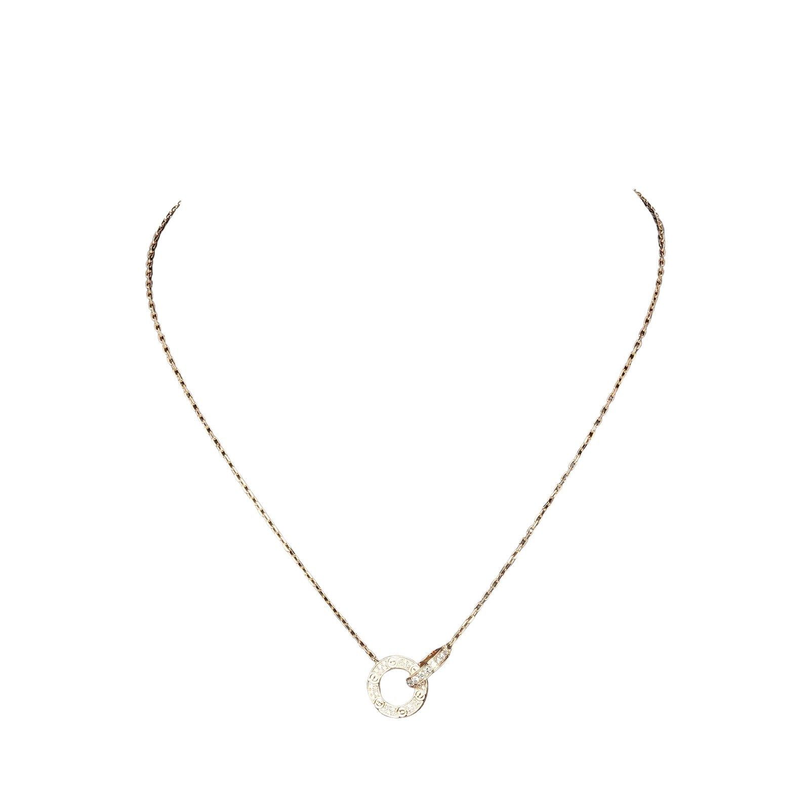 image of Cartier Love Circle Necklace in Gold, Women's