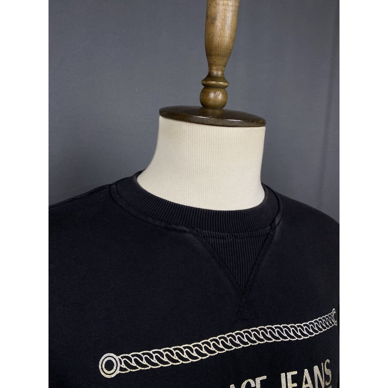 Versace Jeans Couture Versace Jeans Couture Big Logo Men's Black Crewneck Sweater Size US L / EU 52-54 / 3 - 6 Thumbnail
