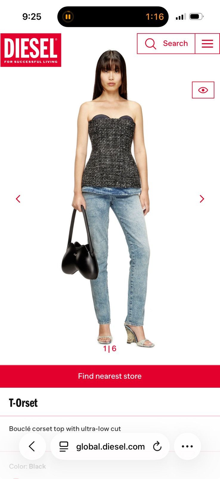 Diesel Diesel corsetted top Size XS / US 0-2 / IT 36-38 - 4 Thumbnail