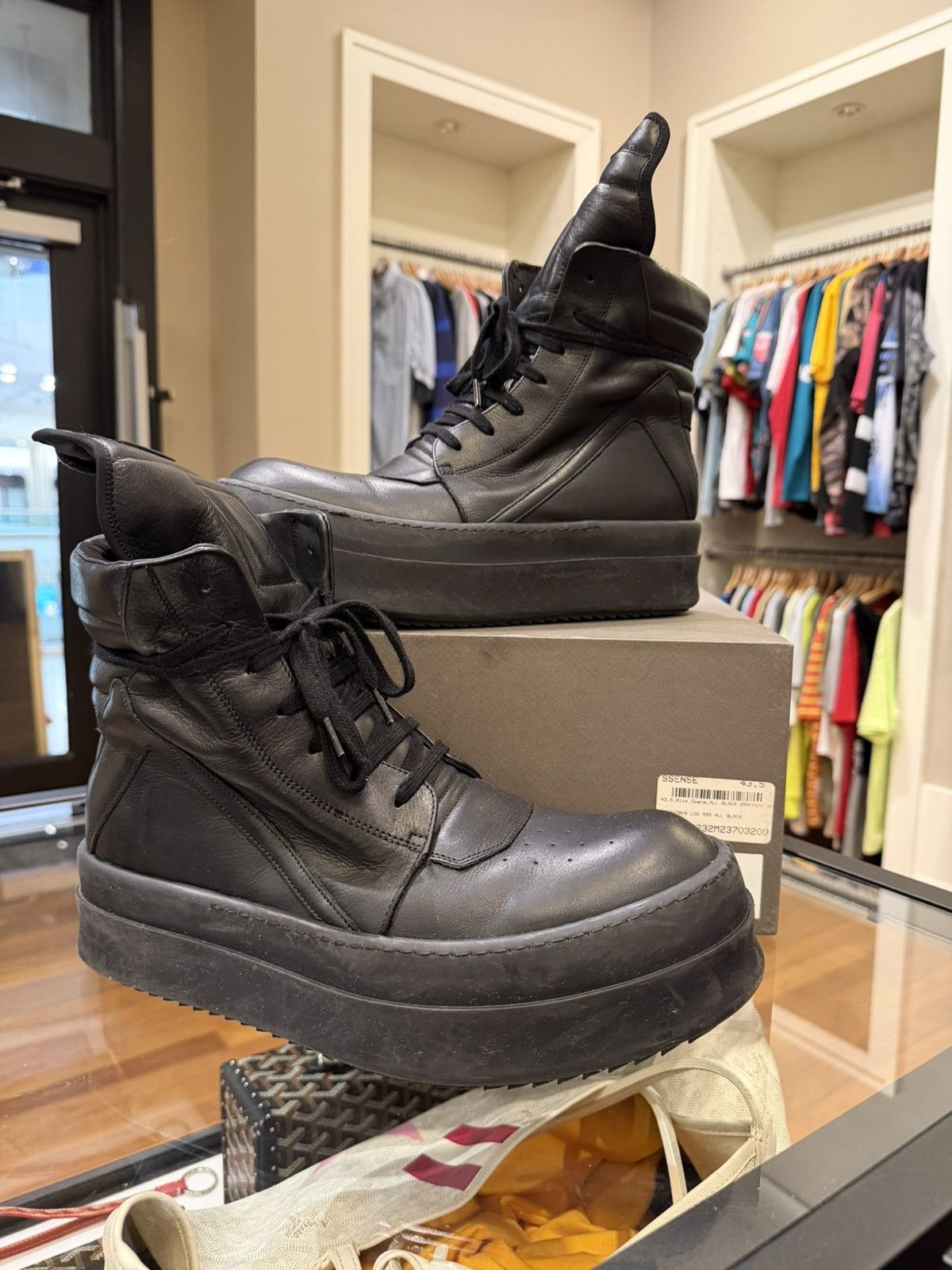 Rick Owens Mega Bumper Geobasket Sneaker- Triple Black