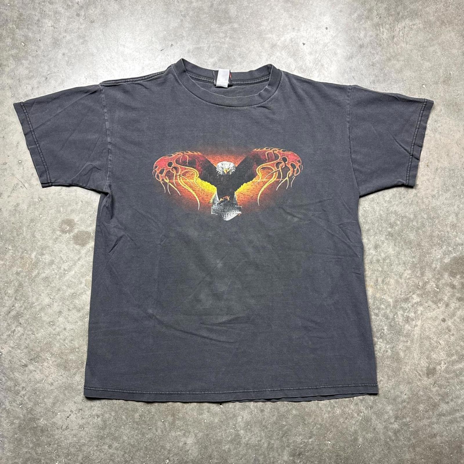 Harley Davidson Harley Davidson Motorcylce Faded 2000 Eagle & Snake T-Shirt Size US XL / EU 56 / 4 - 1 Thumbnail