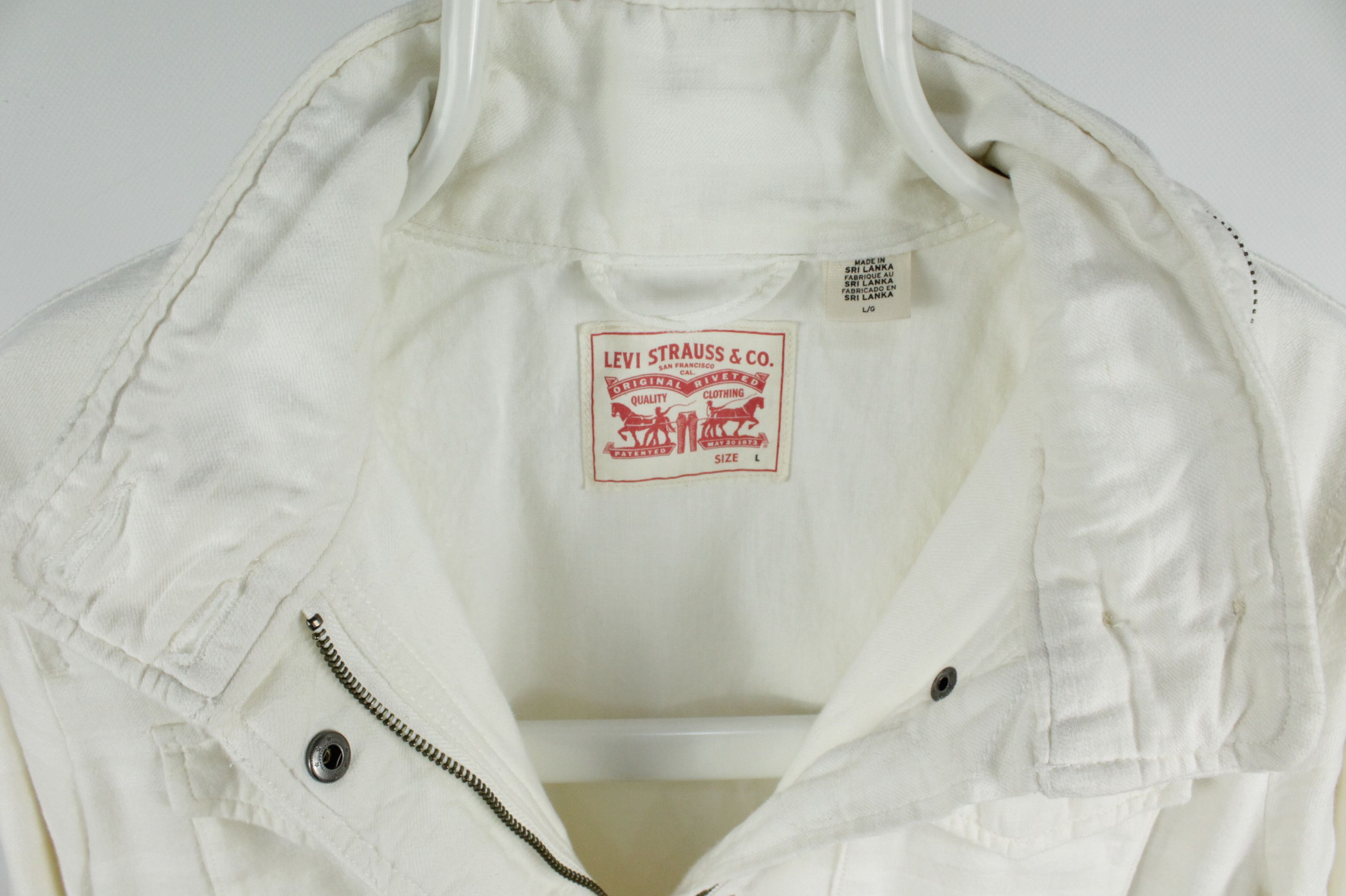 Levi's Levi's Cotton Linen White Milk Women's Safari Jacket Size L / US 10 / IT 46 - 9 Thumbnail