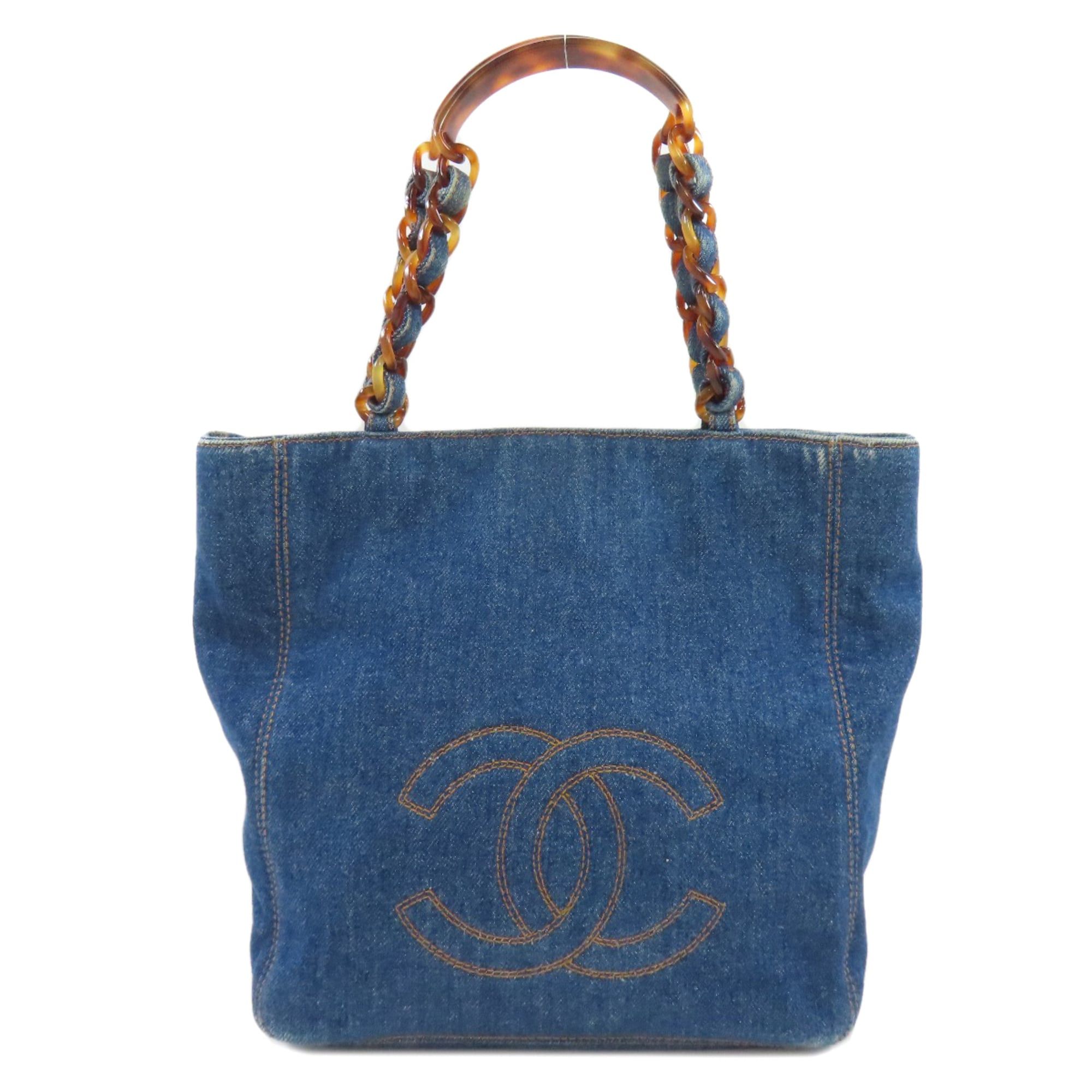 Chanel Chain Tote Bag with Coco Mark Denim Women's CHANEL