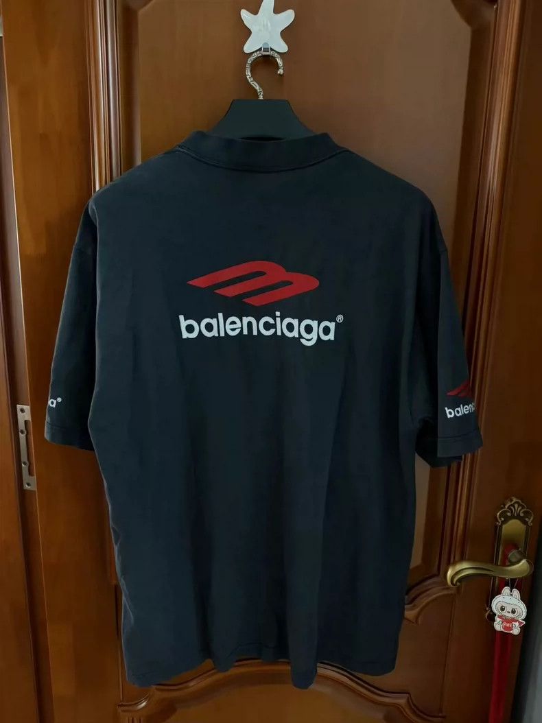 Balenciaga Balenciaga 3b Embroidered Logo Short Sleeve M Size Size US M / EU 48-50 / 2 - 2 Thumbnail